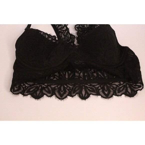 Pink By Victoria Secret Lace Bralette Halter Padded Push Up Bra Size Medium - Picture 5 of 11